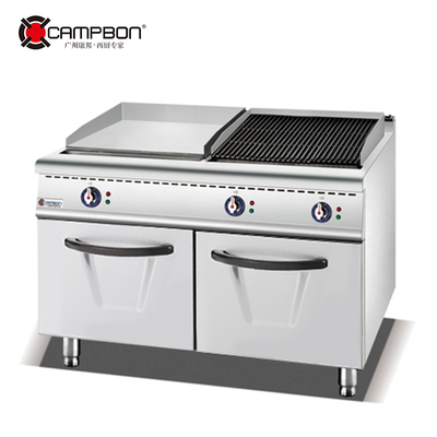 Electric griddle +lava rock grill with cabinet